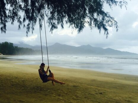 Photo of woman sitting in Hammock