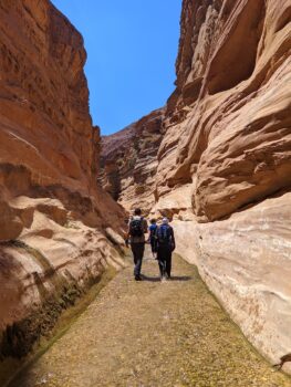 Photo of 2 men walking in Petra