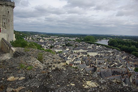 View of the north side of Chinon, looking east from the Château