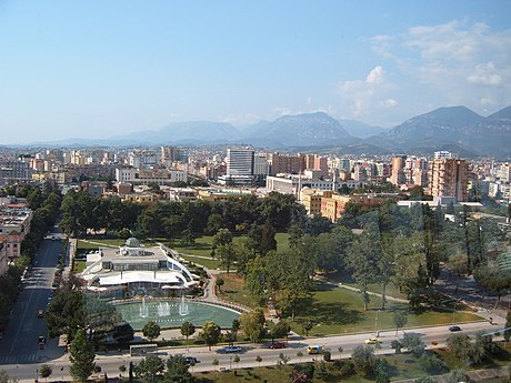 A view of downtown Tirana from Skytower